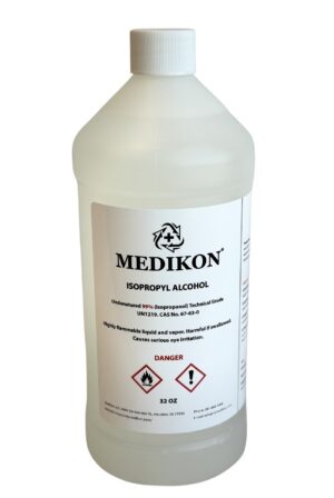 Medikon 32 oz Technical-Grade Isopropyl Alcohol (IPA) 99%, Precision Electronics & Lab Cleaning, Degreaser, Antibacterial